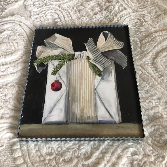 COPY - MODERN/FARMHOUSE CHRISTMAS PRESENT WALL ART PLAQUE WITH UNIQUE METAL EDG… - Picture 3 of 7